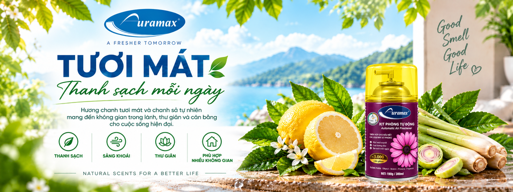 Banner hương tươi mát Auramax